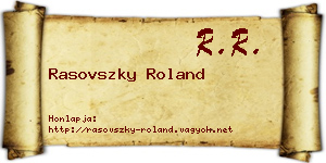 Rasovszky Roland névjegykártya